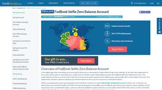 
                            4. FedBook Selfie Zero Balance Account - BankBazaar