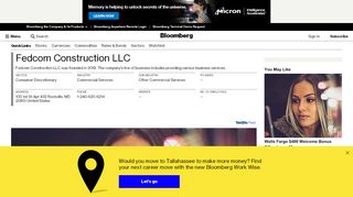 
                            11. Fedcom Construction LLC: Company Profile - Bloomberg