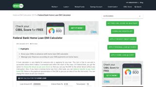 
                            12. Federal Bank Home Loan EMI Calculator Feb 2019 - Wishfin
