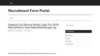 
                            1. Federal Civil Service Portal Login For 2019 Recruitment | www ...