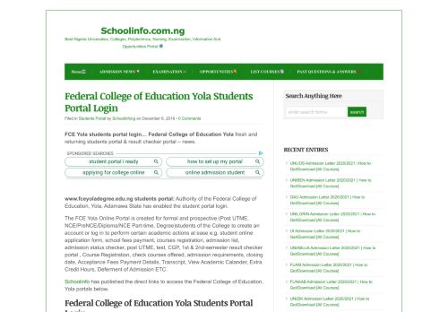 
                            10. Federal College of Education Yola Students Portal Login - Schoolinfo ...