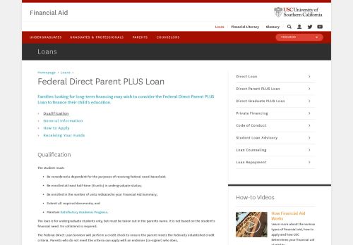 
                            10. Federal Direct Parent PLUS Loan - USC Financial Aid - University of ...