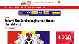 
                            11. Federal Fire Service begins recruitment [Full details] - Daily Post Nigeria