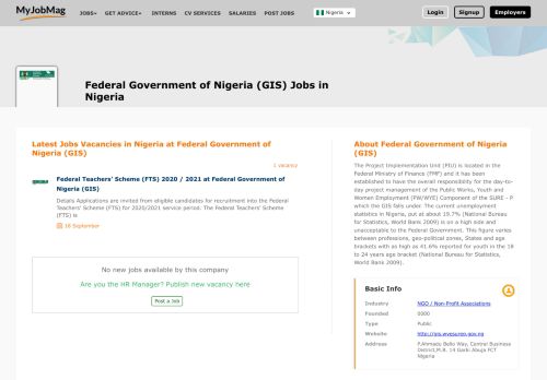 
                            12. Federal Government Of Nigeria (GIS) Jobs and Vacancies in Nigeria ...