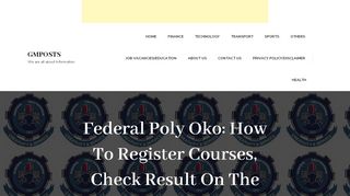 
                            9. Federal Poly Oko: How To Register Courses, Check Result On The ...