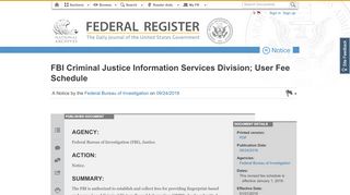 
                            9. Federal Register :: FBI Criminal Justice Information Services Division ...