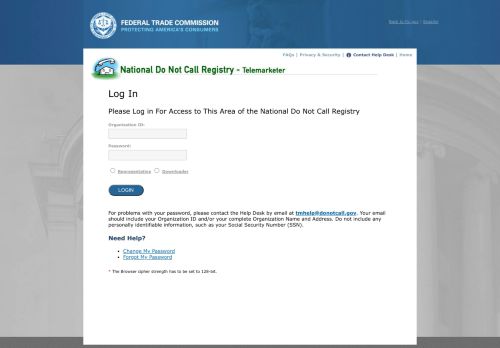 
                            3. Federal Trade Commission - National Do Not Call Registry