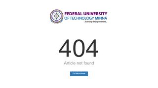
                            8. Federal University of Technology, Minna - e-Portal - FUTMinna