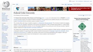 
                            8. Federal Urdu University - Wikipedia