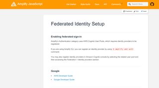 
                            13. Federated Identity Setup - AWS Amplify