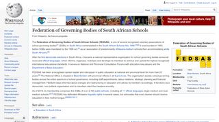 
                            5. Federation of Governing Bodies of South African Schools - Wikipedia