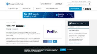 
                            6. FedEx API | ProgrammableWeb