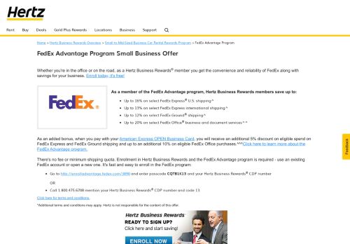 
                            12. FedEx Business Discounts | Hertz Business Rewards | Hertz