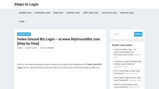 
                            8. Fedex Ground Biz Login - at www.MyGroundBiz.com [Step by Step ...