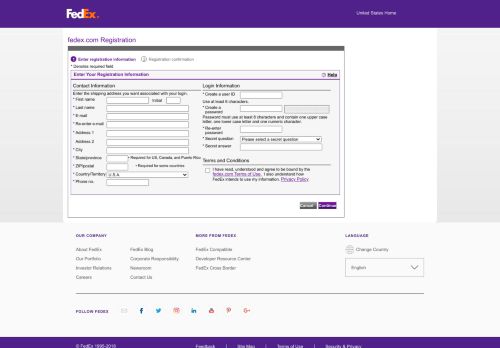 
                            6. fedex.com Registration