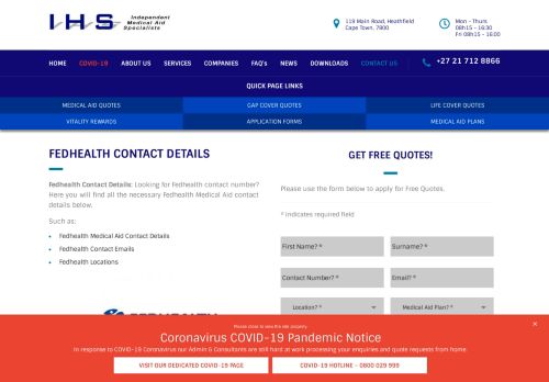 
                            10. Fedhealth contact details - Compare medical aids