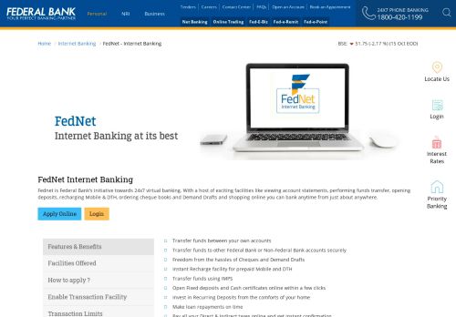 
                            4. FedNet Internet Banking | Online Banking Services | Federal Bank | India