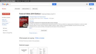 
                            7. Fedora Bible 2010 Edition: Featuring Fedora Linux 12