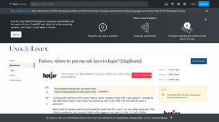 
                            7. Fedora, where to put my ssh keys to login? - Unix & Linux Stack ...