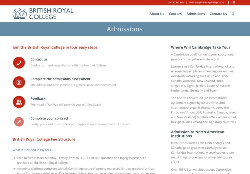 
                            10. Fee Structure – British Royal College