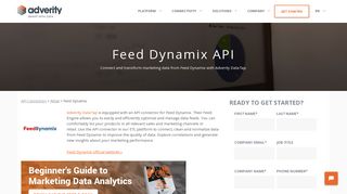 
                            8. Feed Dynamix API Connector - Adverity Analytics & ETL Platform