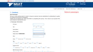 
                            13. Feedback - MIAT Mongolian Airlines