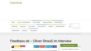 
                            6. Feedbaxx.de mit Werbung Geld verdienen - Oliver Strauß im Interview