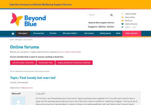 
                            4. Feel lonely but married - Beyondblue