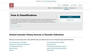 
                            5. Fees | JSTOR For Librarians
