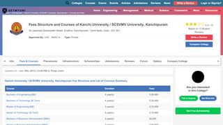 
                            13. Fees Structure and Courses of Kanchi University / SCSVMV University ...