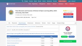 
                            9. Fees Structure and Courses of School of Open Learning [SOL], Delhi ...
