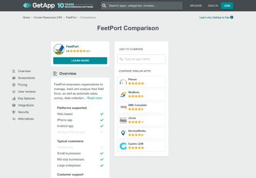 
                            12. FeetPort Comparison with Similar Apps | GetApp®