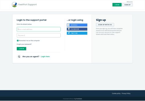 
                            6. FeetPort Support: Sign into