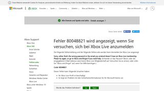 
                            9. Fehler 80048821 | Anmeldung bei Xbox Live nicht möglich