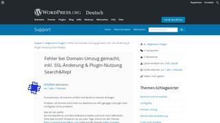 
                            8. Fehler bei Domain-Umzug gemacht, inkl. SSL-Änderung ... - WordPress