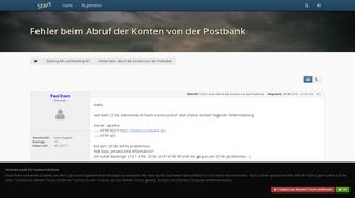 
                            11. Fehler beim Abruf der Konten von der Postbank · homebanking-hilfe ...