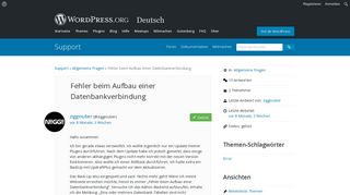 
                            8. Fehler beim Aufbau einer Datenbankverbindung | WordPress.org