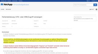 
                            5. Fehlerbehebung bei CIFS- oder SMB-Zugriff verweigert - NetApp KB