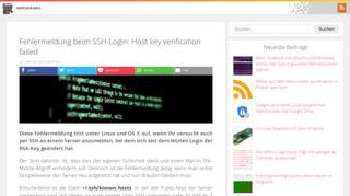 
                            5. Fehlermeldung beim SSH-Login: Host key verification failed - Nerdkrams