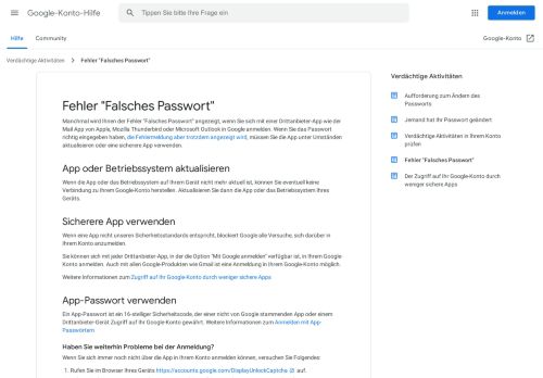 
                            3. Fehlermeldung bezüglich eines falschen Passworts - Google-Konto ...