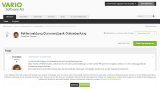 
                            5. Fehlermeldung Commerzbank Onlinebanking - Arbeitsabläufe - VARIO ...