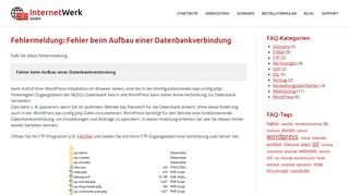 
                            9. Fehlermeldung: Fehler beim Aufbau einer Datenbankverbindung