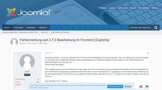 
                            2. Fehlermeldung seit 3.7.0 Bearbeitung im Frontend (Captcha) - Erste ...