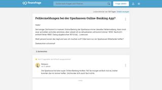 
                            7. Fehlermeldungen bei der Sparkassen Online-Banking App? (Bank ...