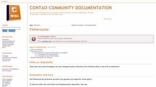 
                            10. Fehlersuche – Contao Community Documentation - Contao-Wiki