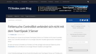 
                            11. Fehlersuche: ControlBot verbindet sich nicht mit dem TeamSpeak 3 ...