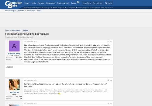 
                            8. Fehlgeschlagene Logins bei Web.de | ComputerBase Forum