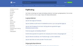 
                            2. Fejlfinding | Facebooks Hjælp | Facebook