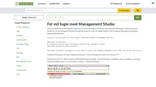 
                            5. Fel vid login med Management Studio - Supportartiklar - UnoEuro ...