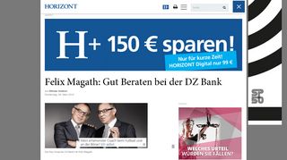 
                            5. Felix Magath: Gut Beraten bei der DZ Bank - Horizont